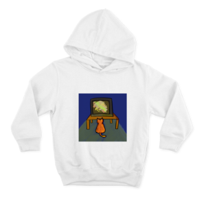 Televizyon izleyen kedi Hoodie Ürün Görseli