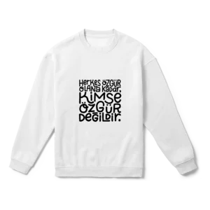 herkes özgür olana kadar Oversize Sweatshirt Ürün Görseli