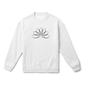 Lotus Çiçeği Tek Çizgi Sanatı S Oversize Sweatshirt Ürün Görseli