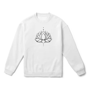 Lotus Çiçeği Kutsal Geometri Tek Çizgi Sanatı S Oversize Sweatshirt Ürün Görseli