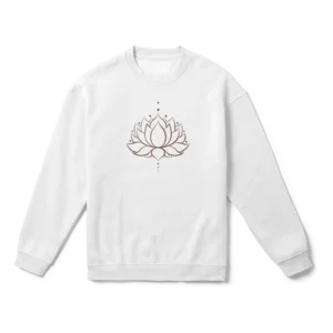 Lotus Çiçeği Kutsal Geometri Tek Çizgi Sanatı R Oversize Sweatshirt Ürün Görseli