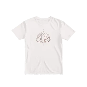 Lotus Çiçeği Kutsal Geometri Tek Çizgi Sanatı R Basic Tshirt Ürün Görseli